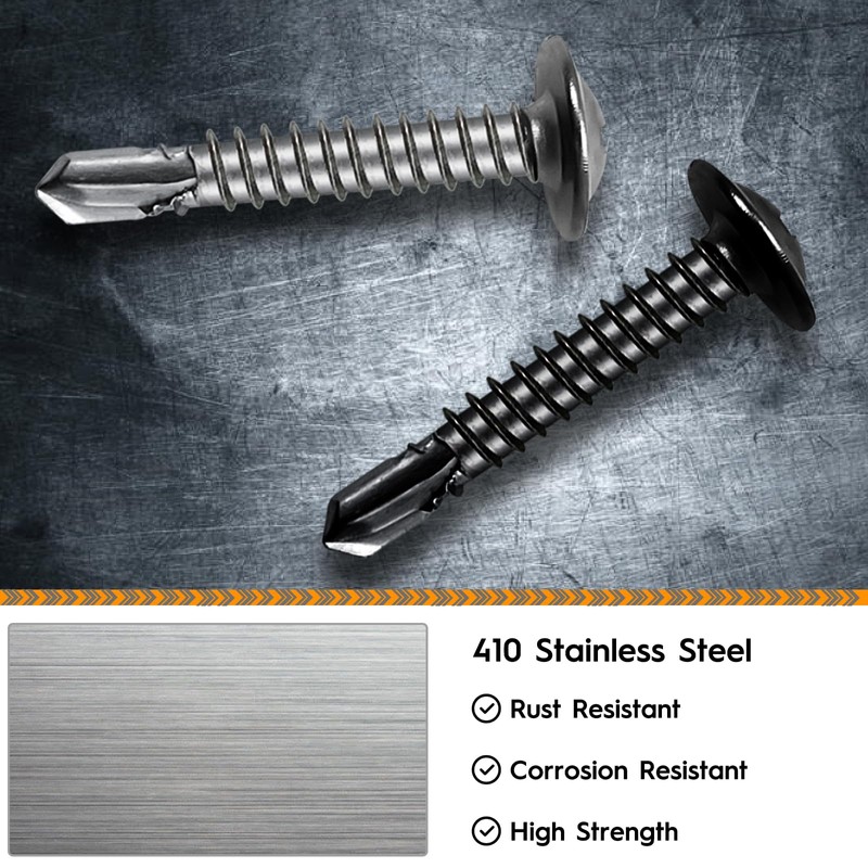 120pcs M4.2 Self Tapping Flat Head Screws 410 Stainless Steel
