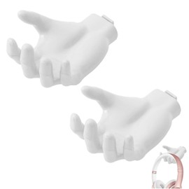 2 piezas Soporte de mano con gancho de resina: Cuelga de auricular, ropa, bolsas, llaves, jabones y más. ¡También es perfecto como decoración de pared o como una pieza de arte! (Blanco)