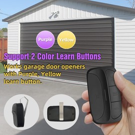 Garage Door Remote Control,Yellow & Purple Learn Button Compatible with Chamberlain LiftMaster Craftsman Merik 310/315/390MHz, Security + 2.0 Replacement Garage Remote (1)
