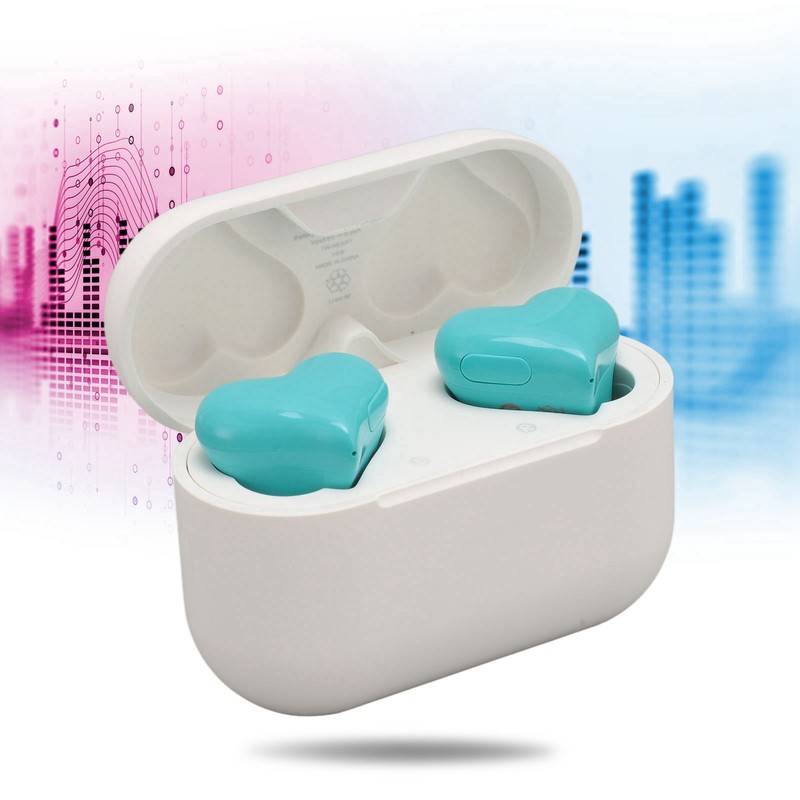 Heart Shaped Earbuds Cute Wireless Bluetooth5.3 Headphones Lightweight Noise Reduction