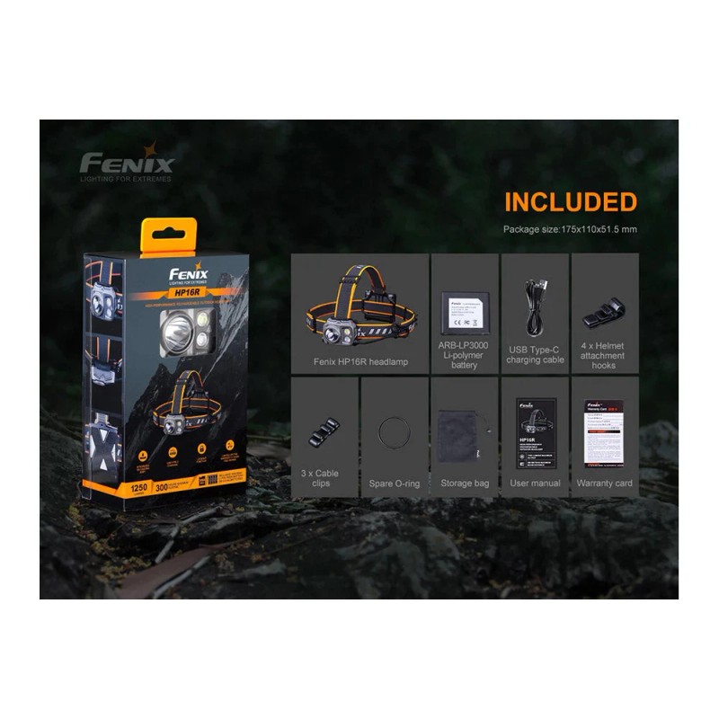 Fenix HP16R Rechargeable Headlamp - 1250 Lumens