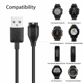 Garmin Venu 2S 40MM Charger Replacement Charging Charge Cable Cord USB (Black)