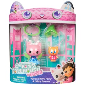 Gabby's Dollhouse: The Movie - Queen Kitty Fairy & Kitten Gnome Figure Set with 2 Accessories, for Ages 3+
