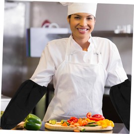 Angoily 3 Pairs Waterproof Sleeve, Black Sleeves, Kitchen Arm Sleeves, Multifunction Aprons Oversleeves for Kitchen Cleaning Cloak