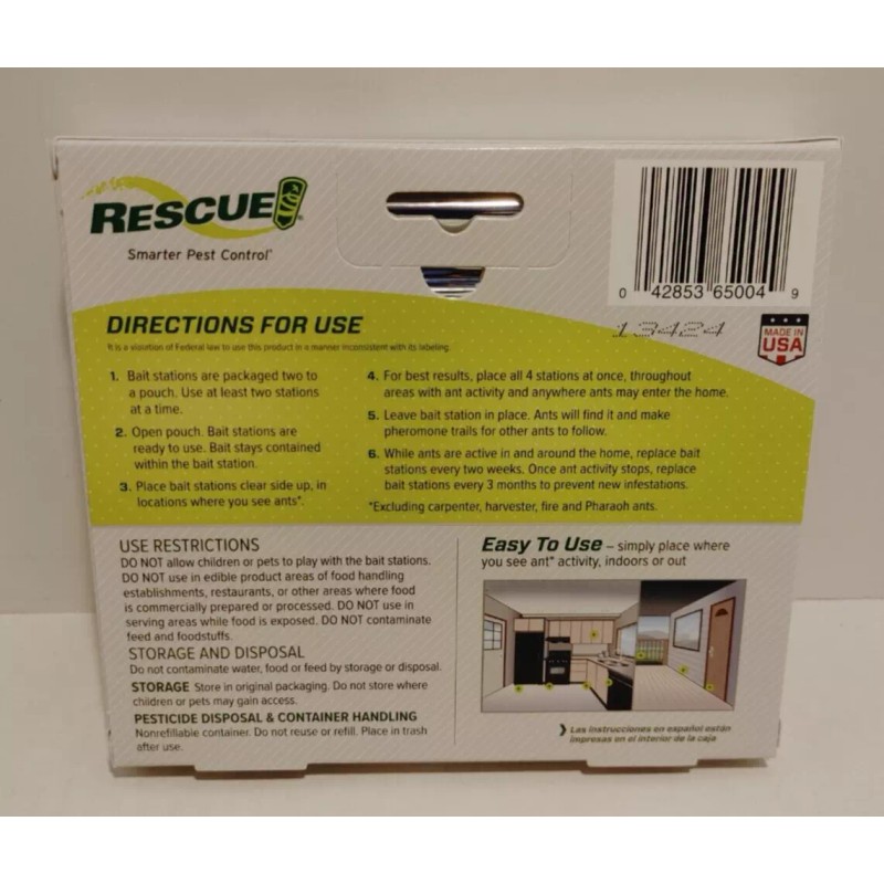 RESCUE 4 Pack Ant Bait Stations - Smarter Pest Control,