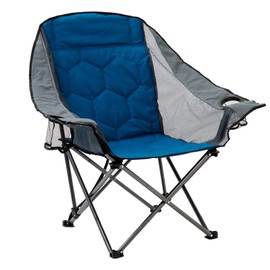 SUNNYFEEL XL Padded Oversized Camping Chair, Heavy Duty Folding Camp Chairs w/Cup Holder and Carry Bag, Portable Lawn Chairs, Foldable Outdoor Sofa for Adults, Sports, Tailgating, Beach,RVing