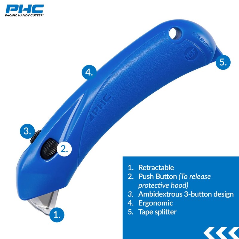 Pacific Handy Cutter RSC-432 Restaurant Safety Cutter with Auto-Locking Safety