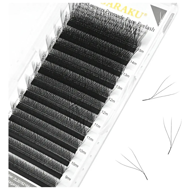 Blister Nagaraku 3d W Shape Curva L Extensión De Pestañas