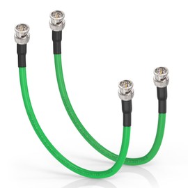 Superbat SDI Cable 30 cm 3G/6G/12G Belden 1694A 75ohm BNC Cable BNC Male to Male SDI Video Cable for HD Camera CCTV Monitor SDI Video Equipment Supports HD-SDI/4K/8K Green Pack of 2