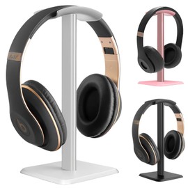 fogman Headphone Holder Stand Aluminum Alloy Hanger Curved Non-Slip Easy Assembly (Silver)