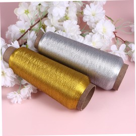 SEWACC 4 Rolls Metallic Embroidery Threads DIY Cross Stitch Supplies Gold and Silver Spools for Computer Embroidery Decorative Sewing Projects