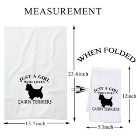BDPWSS Cairn Terrier Gift for Women Funny Cairn Dog Mom Dog Owner Gift Just a Girl Who Loves Cairn Terriers Kitchen Towel (Girl Lover Cairn Terriers TW CA)