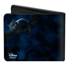 Buckle-Down Herren Tim Burton's Cheshire Cat Eyes & Teeth + Tree Pose Zweifalten-Geldbörse, Mehrfarbig, Standard größe