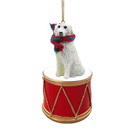Conversation Concepts Little Drummer Great Pyrenees Christmas Ornament - Hand Painted - Delightful