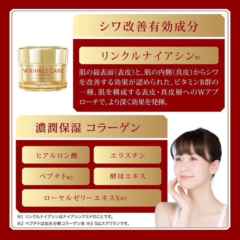 Kose Grace One Wrinkle Care Moist Gel Cream Refill, Set