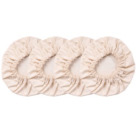 4- Pack Organic Food Bowl Covers Unbleached Reusable 100% Cotton Stretchy Cloth Bowl Covers ..Perfect fit for Small to medium bowls (For 5.5"-8" Bowls)