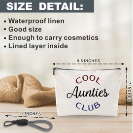 luixd Funny Make Up Bag For Woman, Cosmetic Bag With Hand Strap - Cool Aunties Club - Lined Toiletry Bag, Classic Sporty Pouch, Preppy Organizer With Zipper, Women Essentials & Accessories - B12
