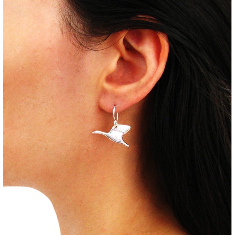 925 Sterling Silver Canadian Flying Goose Earrings