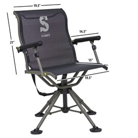 Summit Treestands Shooting Chair | Ideal Hunting Chair for Blinds | Wide Feet for Uneven Ground or Mud, Black (SU88023)