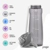 Pogo Tritan botella de agua con paja suave, Gris, 32