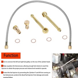 CASTNOO Fuel Line Crossover Injector Saver Kit Compatible for 2010 Ford Powerstroke 6.0L & Navistar VT365