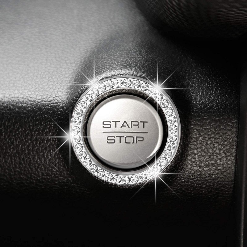 8 Pack Bling Car Crystal Rhinestone Ring Emblem Sticker, Auto