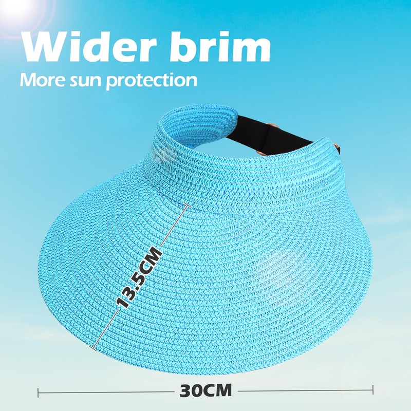 MK MATT KEELY Women's Foldable Straw Sun Hat Visor Cap