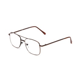 Calabria 8151 Square Pilot Metal Reading Glasses +2.50 Brown Men Women Designer Classic Trendy Readers Stylish Chic Eyeglass