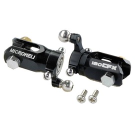 Microheli 7075 Triple Bearing Weighted Tail Blade Grip Set (Black) - Blade 180 CFX