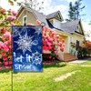 Anley Double Sided Premium Garden Flag, Winter Snowflake Let It