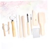 CORHAD 10pcs Stainless Steel Clay Tools with Wood Handles for