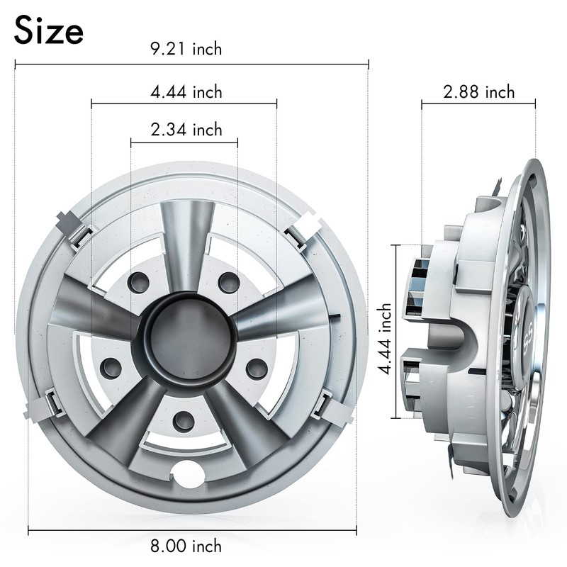 10L0L Golf Cart SS Wheel Covers Hub Caps for EZGO,