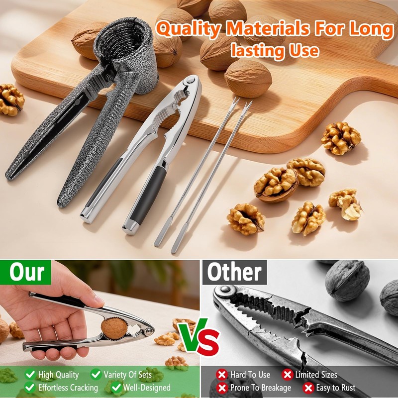 Nut Crackers Tools Pecan Cracker, Walnut Clip Heavy Duty Nutcracker