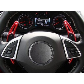 iJDMTOY Red CNC Billet Aluminum Large Paddle Extensions Compatible with Chevy 2014-2019 C7 Corvette, 2016-up Gen6 Camaro