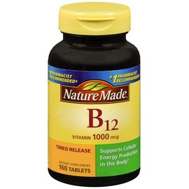 Nature Made B12 1000 mcg Tablets Time Release 160 EA