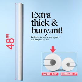 Play22 Pool Noodles Foam 6 Pack - Soft Large White Foam Noodle Tube, Bulk Swim Noodles, Multi-Purpose, Pool Toy, Floating Training Device, Exercise Aid, Craft Projects