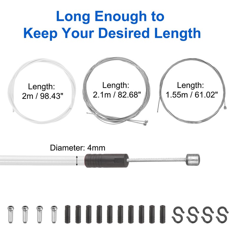 sourcing map Bicycle Shift Cable Housing Set Universal Bicycle Brake