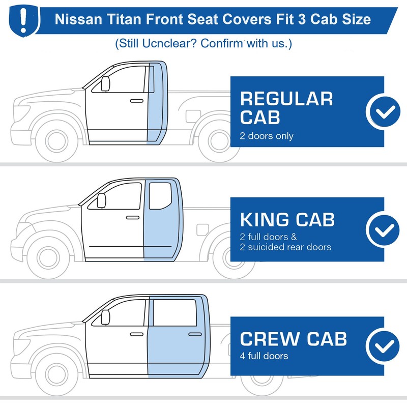 Huidasource 2Pcs Seat Covers for Nissan Titan/Titan XD 2016-2024, Full