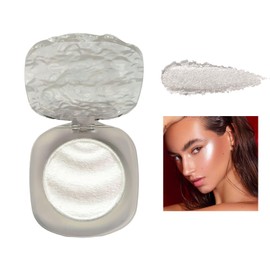 Highlighter Powder Makeup Palette, Diamond Shine Highlighter, Face Highlighter Palette, Long Lasting Lightweight Shimmer Colors for Highlighting and Contouring (Pearl White)