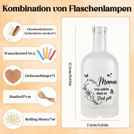 Hiipeefeel Geschenke für Mama, LED Flaschenlicht, Geburtstagsgeschenk Muttertagsgeschenk Mama, Mutter Geschenk Muttertag Geburtstag Weihnachten