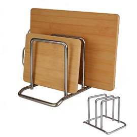 Chopping Board Holder Stainless Steel Chopping Board Stand Metal Chopping Board Rack Pot Pan Lid Holder Board Holder Organiser Kitchen Pan Lid Holder for Chopping Boards
