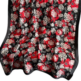 FAIRYGATE Scarves for Women Summer Scarfs for Women Ladies Satin Scarf Silk Chic Oversized Scarves Neck Wrap Stole Shawl Shawls for Weddings Bridal Bridesmaids Proms Parties Black 43012