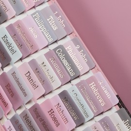 UPAFEXXI-Laminated Bible Tabs with Book Summaries(Gold Foil Embossed Lettering), Bible Tabs for Women and Men, Reposition Large Print Stickers, Easy to Read, 80Chapters Labels for Easy Navigation