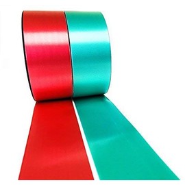 INERRA Ribbon Multipack - 2 x 100 Yard Rolls (Red & Emerald Green) Wedding Flowers Gift Decoration & Christmas