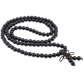 Mookaitedecor elastic wood bracelet with 108 beads, Buddhist, Tibetan prayer beads, Buddha Mala, necklace for Yoga and meditation, NA