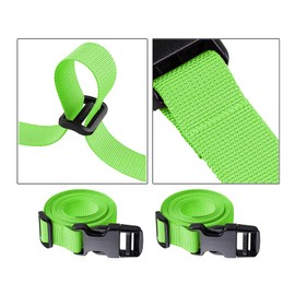 10 Packs 1 Inch Wide Quick Release Buckle Adjustable Nylon Straps Camping Luggage Backpack Bicycle Packing Strap 200cm Length for Outdoor Sports Compression Bundling (Green)