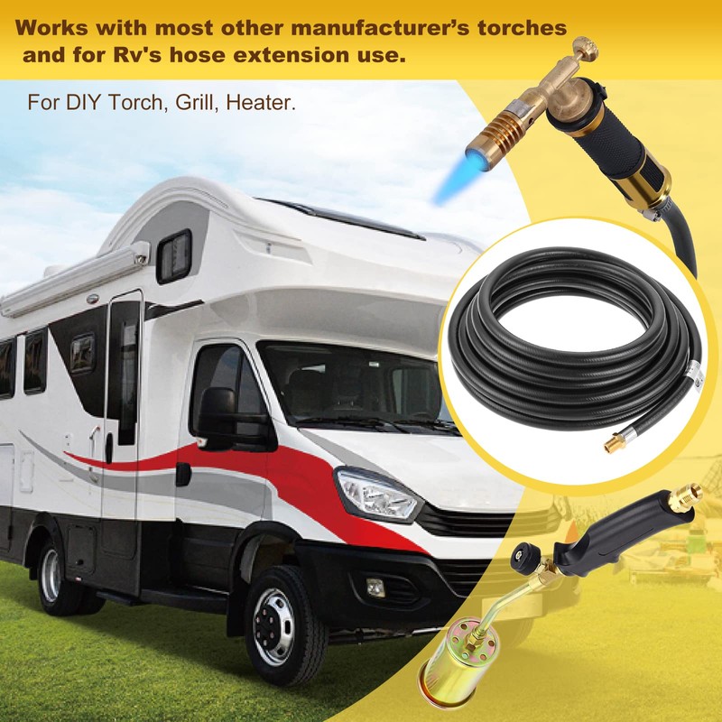 Hicello Propane Torch Extension Hose With 1/4" Ball fittings Female