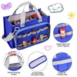 Weemia Carrying Bag for Toniebox Starter Set, Travel Portable Storage Case for Tonies Figures, Headphone & Charging Station (Blue)