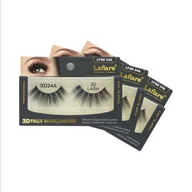 Laflare Silk Lashes 3D FAUX MINK Eyelashes, Light, Reusable, Handmade, Natural Looking, Professional Easy to Apply Eyelashes in a Knitted Style3-3 PACKS BUNDLE SPECIAL (3, SD24A)