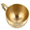 Brass Tea Cup Exquisite Embossed Patterns Retro European Small Coffee